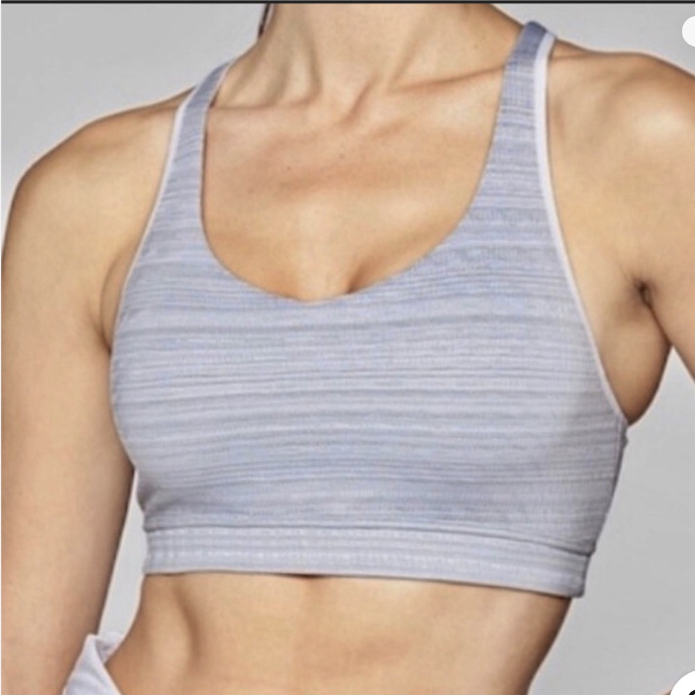Athleta Transcendence Gray Jacquard Sports Bra